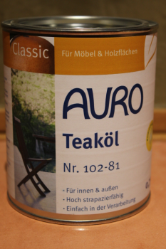 AURO Gartenmöbelöl, Classic, Nr. A102-81, Teaköl - 0,75ltr.