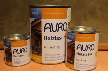 AURO Holzlasur, Aqua, Nr. 160-15 Ocker-Gelb