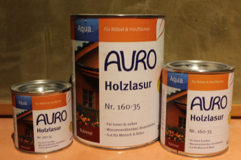AURO Holzlasur, Aqua, Nr. 160-35 Rubinrot