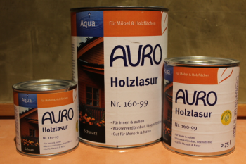 AURO Holzlasur, Aqua, Nr. 160-99 Schwarz