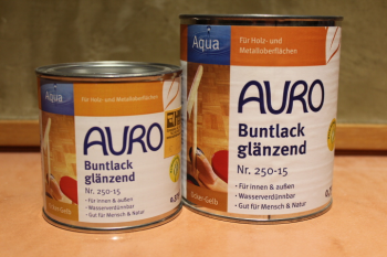 AURO Buntlack, glänzend, Aqua, Nr. 250-15 Ocker-Gelb