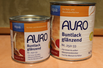AURO Buntlack, glänzend, Aqua, Nr. 250-33 Englisch-Rot