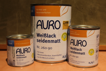 AURO Weißlack, seidenmatt, Aqua, Nr. 260-90 weiß