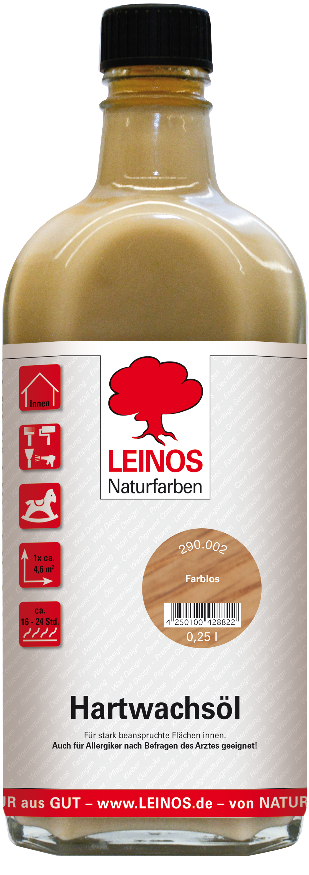 Leinos Hartwachsöl 290 für innen - Farblos