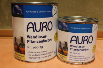 AURO Wandlasur-Pflanzenfarben, Nr. 360-29 Reseda-Krapp-Orange