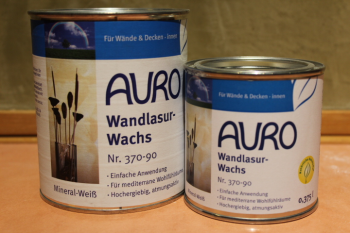 AURO Wandlasur-Wachs, Nr. 370-90 Mineral-Weiß