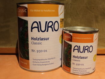 AURO Holzlasur, Classic  Nr. 930-01 Ocker-Gelb