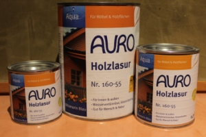 AURO Holzlasur, Aqua, Nr. 160-55 Ultramarin Blau