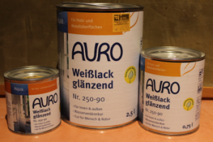 AURO Weißlack, glänzend, Aqua, Nr. 250-90 Weiß